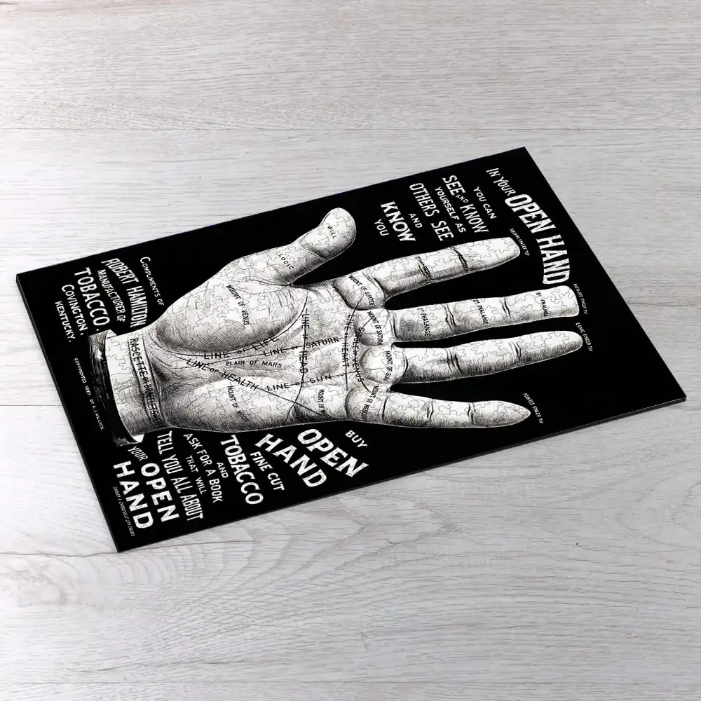 Open Hand Palm Reading Picture Puzzle